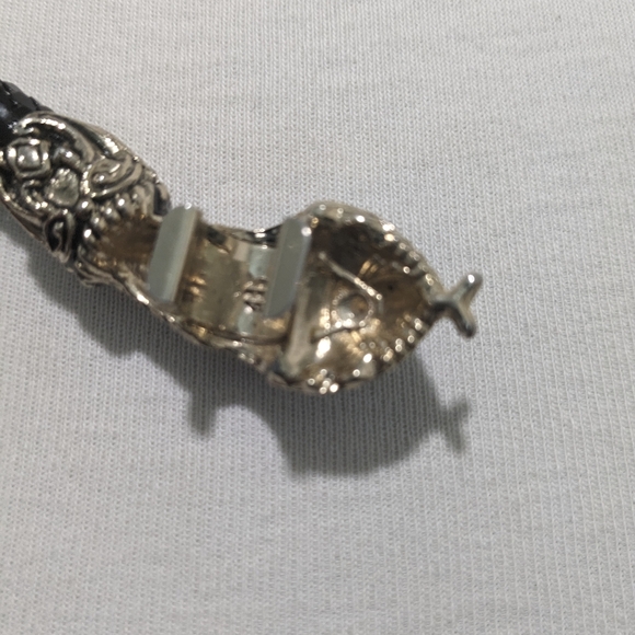 VTG DL AULD blue eyeled black snake, mesh choker necklace, belt or bracelet - Picture 11 of 16